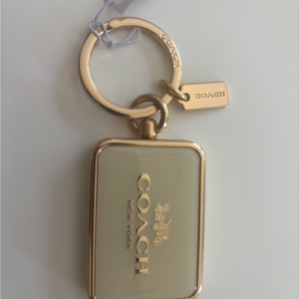 Coach Gold and Cream Keyring